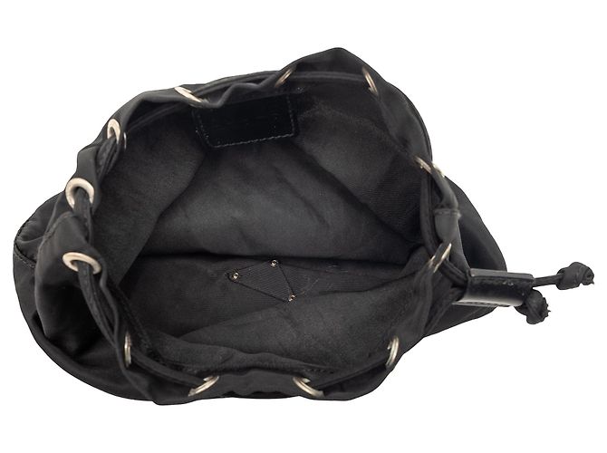 Pochette con coulisse Tessuto nera Prada Nero - vista 4