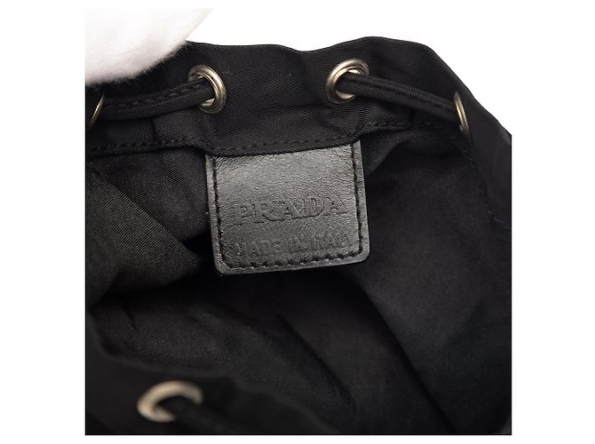 Pochette con coulisse Tessuto nera Prada Nero - vista 5