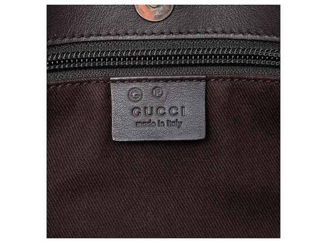 Tote in denim Gucci GG marrone - vista 6