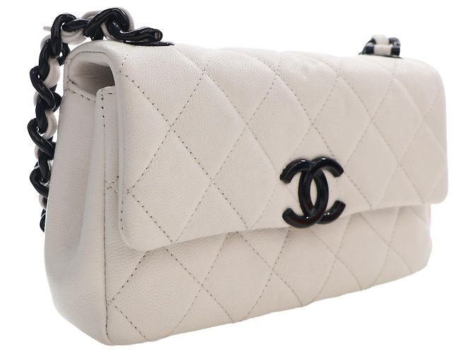 Bolso bandolera Chanel Small Quilted Caviar My Everything Flap Blanco - vista 8