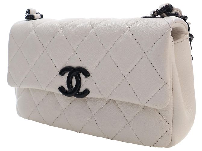 Bolso bandolera Chanel Small Quilted Caviar My Everything Flap Blanco - vista 9