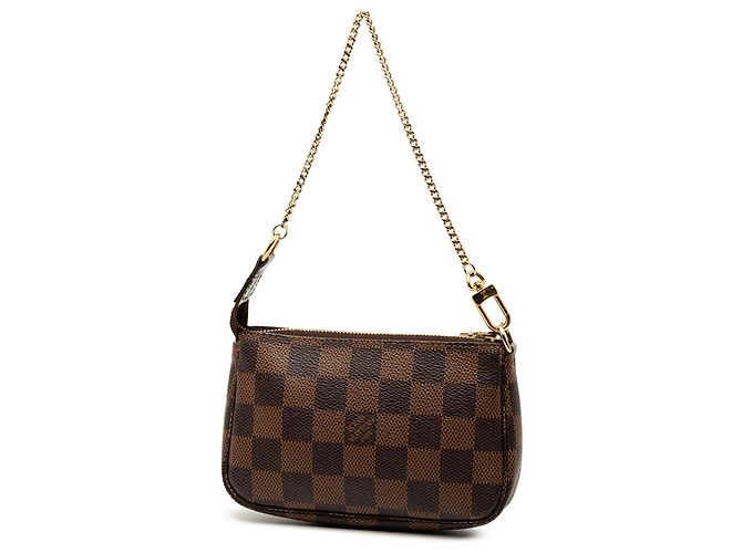 Borsa Louis Vuitton Damier Ebene Mini Pochette Accessoires marrone - vista 2