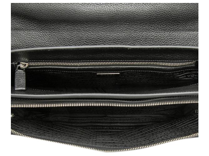 Borsa Business in Pelle Nera Prada Nero - vista 4