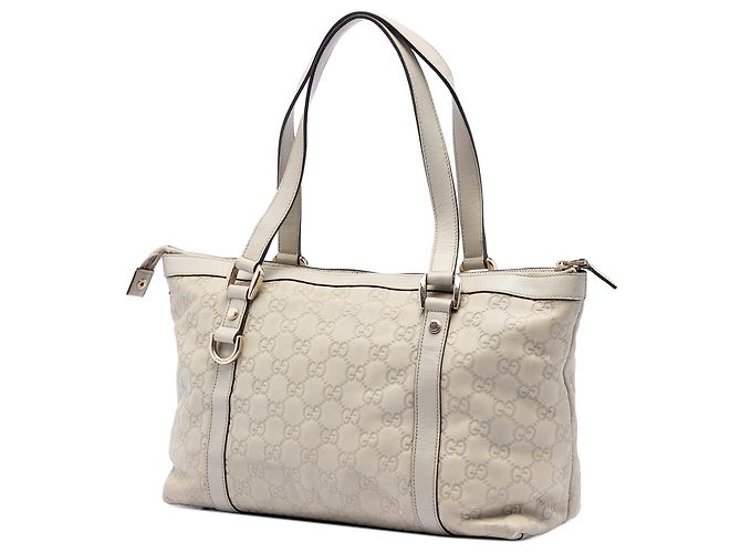 Borsa Tote Gucci Guccissima Abbey D Ring bianca Bianco - vista 2
