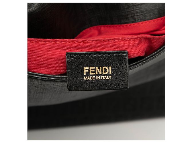 Borsa a tracolla Fendi Zucchino Spalmati nera Nero - vista 6