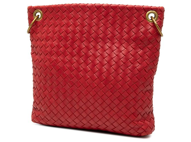 Borsa a tracolla Bottega Veneta Intrecciato in Nappa rossa - vista 2