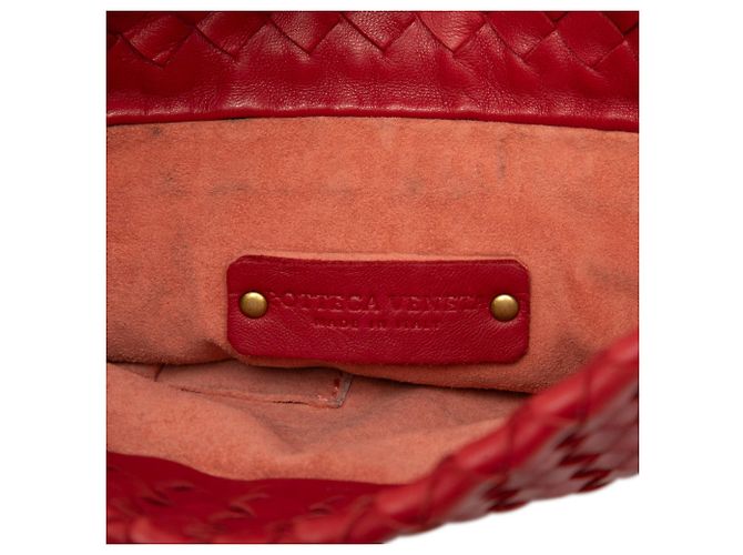 Borsa a tracolla Bottega Veneta Intrecciato in Nappa rossa - vista 5