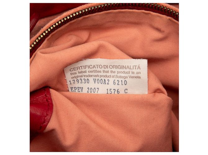Borsa a tracolla Bottega Veneta Intrecciato in Nappa rossa - vista 6