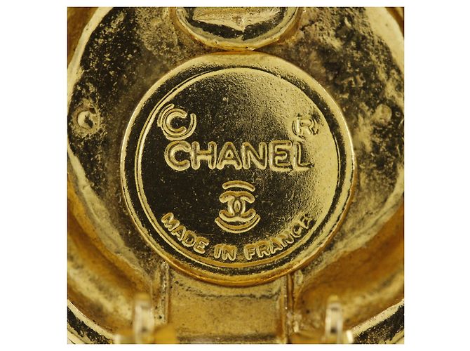 Orecchini a cerchio Chanel CC placcati oro D'oro - vista 4