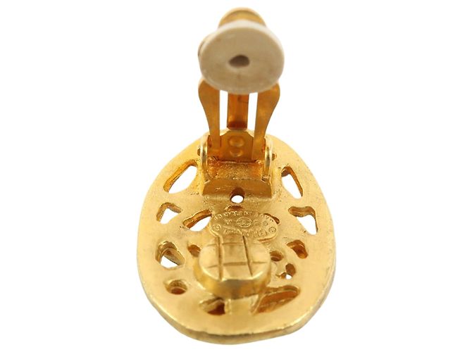 Orecchini a clip ovali Chanel CC placcati oro D'oro - vista 4