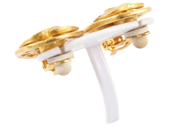 Orecchini a clip ovali Chanel CC placcati oro D'oro - vista 6