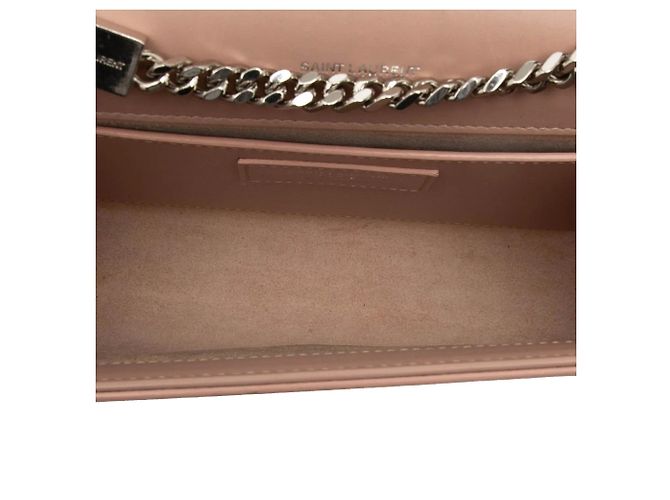 Saint Laurent Borsa a tracolla Kate Classic Monogram con nappa in pelle di vitello liscia rosa, media - vista 3