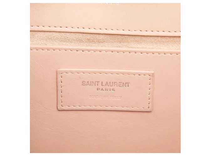 Saint Laurent Borsa a tracolla Kate Classic Monogram con nappa in pelle di vitello liscia rosa, media - vista 4