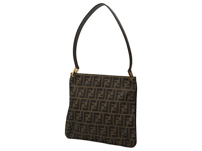 Borsa a tracolla in tela Zucca marrone Fendi - vista 2