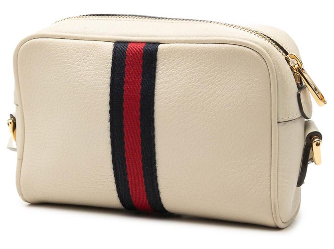Mini borsa a tracolla Gucci Web Ophidia in pelle di vitello bianca Bianco - vista 2