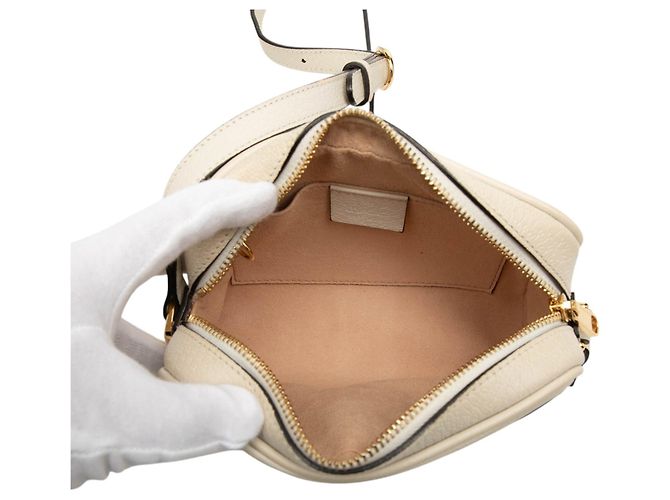 Mini borsa a tracolla Gucci Web Ophidia in pelle di vitello bianca Bianco - vista 4