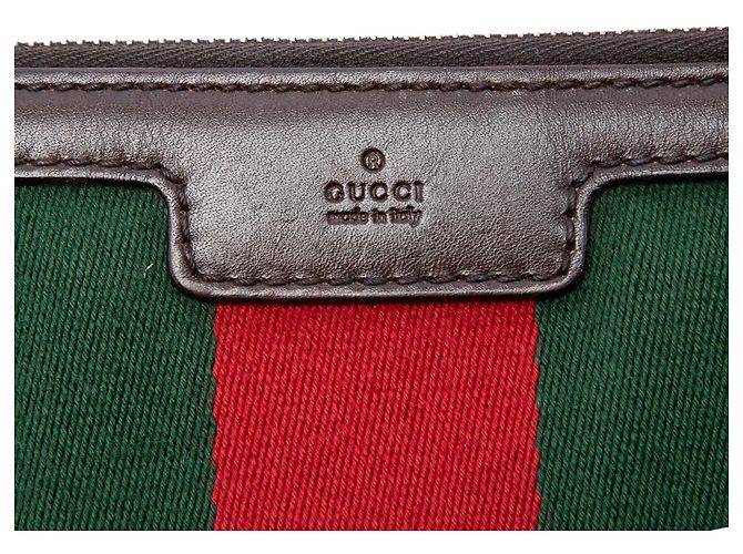 Borsa a tracolla mezza luna Gucci Medium GG Canvas Web beige - vista 5