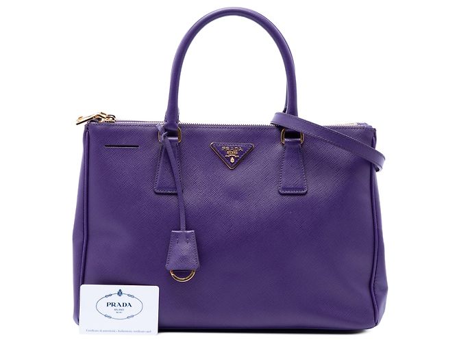 Borsa Prada Medium Saffiano Lux Galleria Double Zip Viola Porpora - vista 7