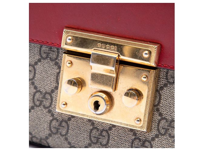 Padlock Borsa a tracolla Gucci Small GG Supreme con lucchetto beige - vista 5