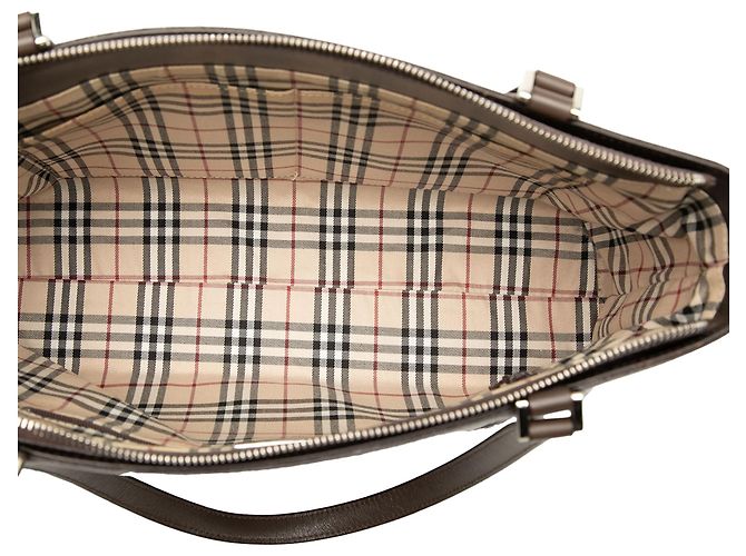 Tote in pelle marrone Burberry - vista 4