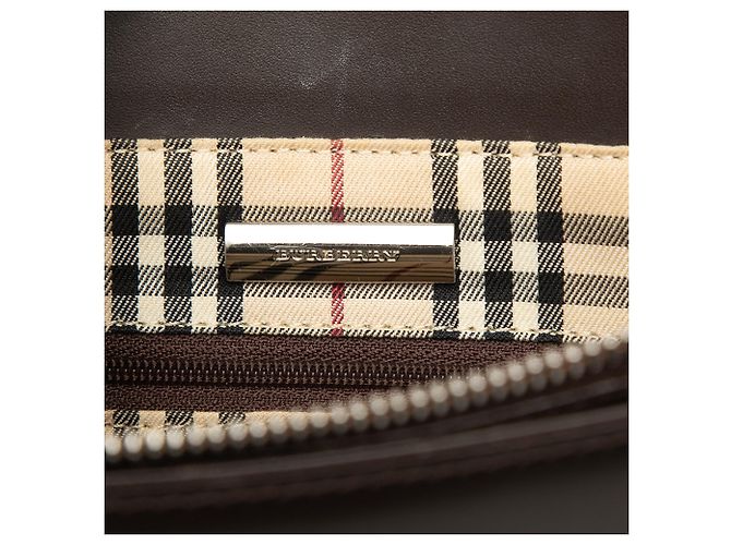 Tote in pelle marrone Burberry - vista 5