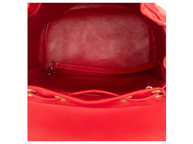 Zaino Chanel Quilted Caviar CC Filigree Rosso - vista 4