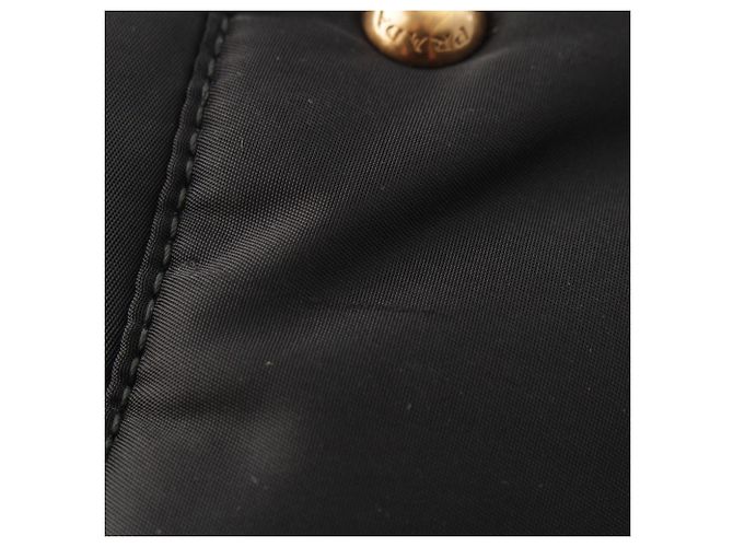 Borsa Satchel Prada Tessuto Canapa Logo nera Nero - vista 13
