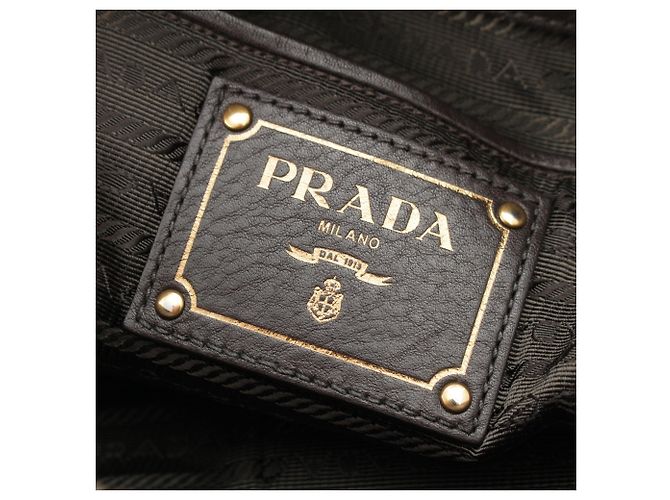 Borsa Satchel Prada Tessuto Canapa Logo nera Nero - vista 7