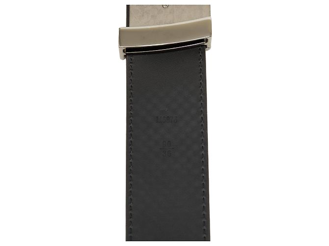Cinturón reversible Louis Vuitton Mini Damier Suede Initiales marrón Castaño - vista 7