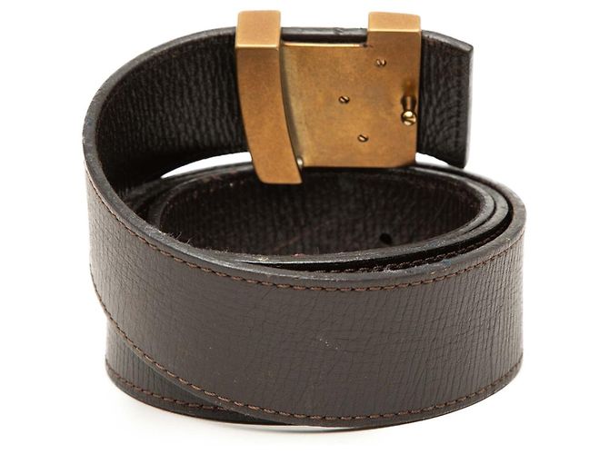 Cinturón reversible Louis Vuitton Initiales en piel de becerro marrón Castaño - vista 3