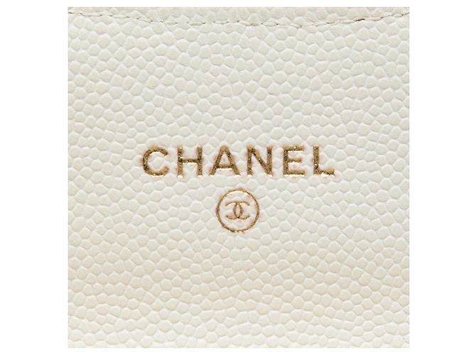 Clutch Chanel Mini Caviar Trapuntata Bianca con Tracolla a Catena Bianco - vista 5
