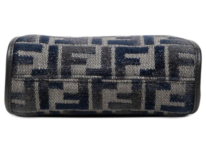 Borsa Fendi Nano Zucca Chenille Peekaboo grigia Grigio - vista 3