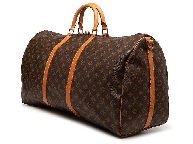 Borsa da viaggio marrone Louis Vuitton Monogram Keepall Bandouliere 60 - vista 2