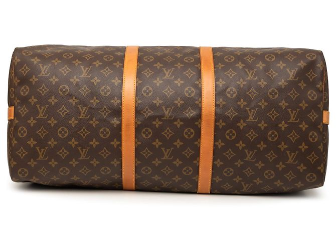Borsa da viaggio marrone Louis Vuitton Monogram Keepall Bandouliere 60 - vista 3