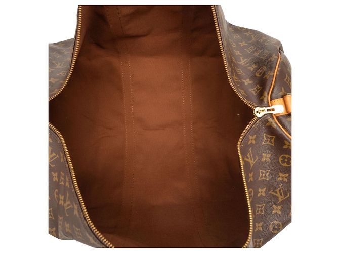 Borsa da viaggio marrone Louis Vuitton Monogram Keepall Bandouliere 60 - vista 4