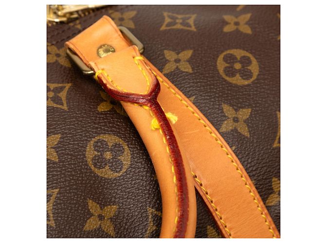 Borsa da viaggio marrone Louis Vuitton Monogram Keepall Bandouliere 60 - vista 8