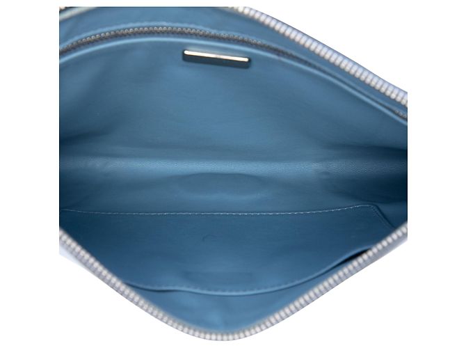Clutch Prada Tricolor Saffiano blu - vista 4