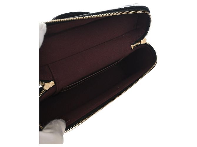 Mini Vanity Case Chanel Black CC Quilted Caviar Slim con borsa a tracolla con catena Nero - vista 4