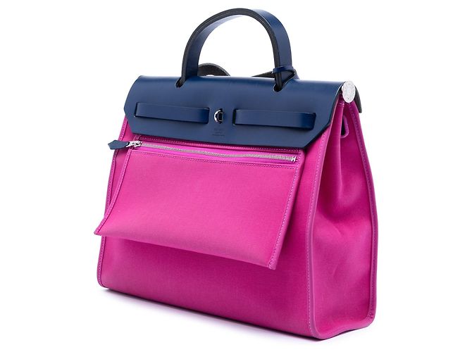 Borsa Hermès Toile Herbag Zip 31 rosa - vista 2