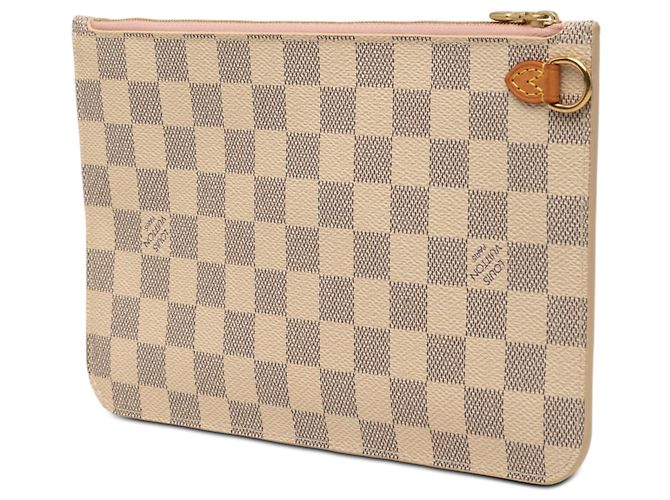 Pochette Louis Vuitton Damier Azur Neverfull MM Bianca Bianco - vista 2