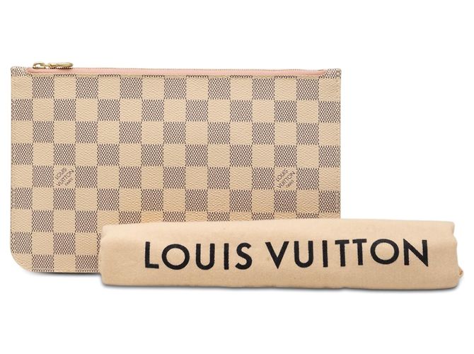 Pochette Louis Vuitton Damier Azur Neverfull MM Bianca Bianco - vista 8