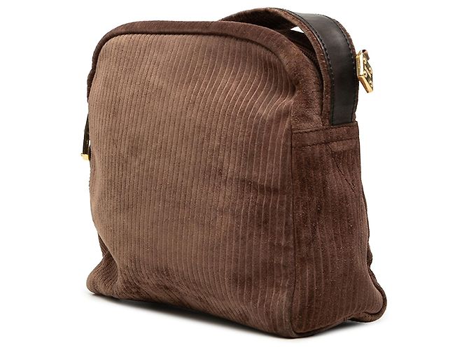 Borsa a tracolla LOEWE in velluto a coste marrone Anagram - vista 2