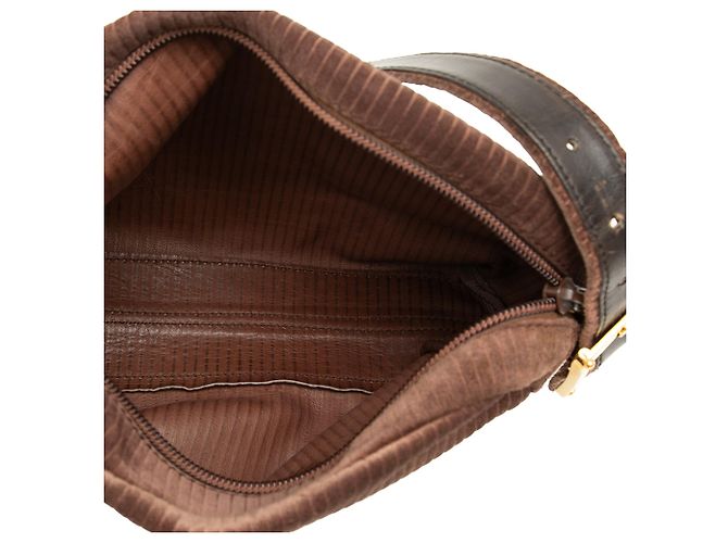 Borsa a tracolla LOEWE in velluto a coste marrone Anagram - vista 4