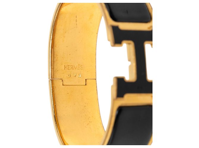 Bracciale Hermès Wide Enamel Clic Clac H PM nero - vista 4