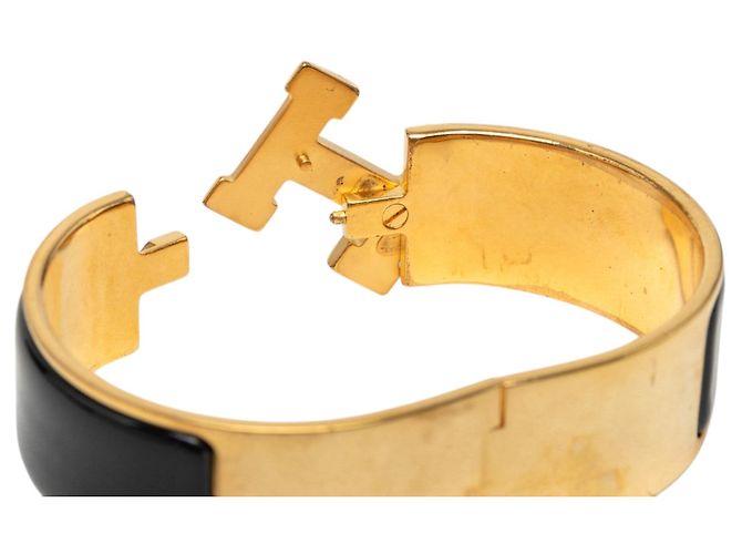 Bracciale Hermès Wide Enamel Clic Clac H PM nero - vista 5