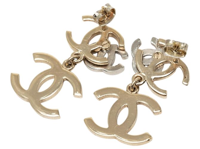 Orecchini Double CC Drop con strass e perle sintetiche placcati oro Chanel D'oro - vista 2