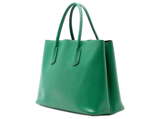 Borsa Double Saffiano Cuir Medium Verde Prada - vista 2