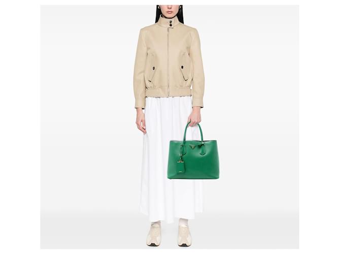 Borsa Double Saffiano Cuir Medium Verde Prada - vista 6