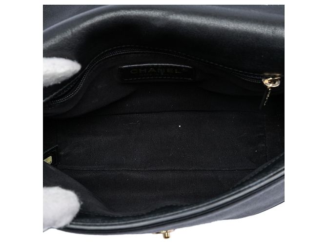 Borsa Chanel Mini Quilted Sheepskin Double Chevron Flap Nera Nero - vista 4
