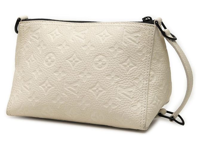 Borsa Messenger Satchel Triangle Louis Vuitton Monogram Empreinte Bianca Bianco - vista 2